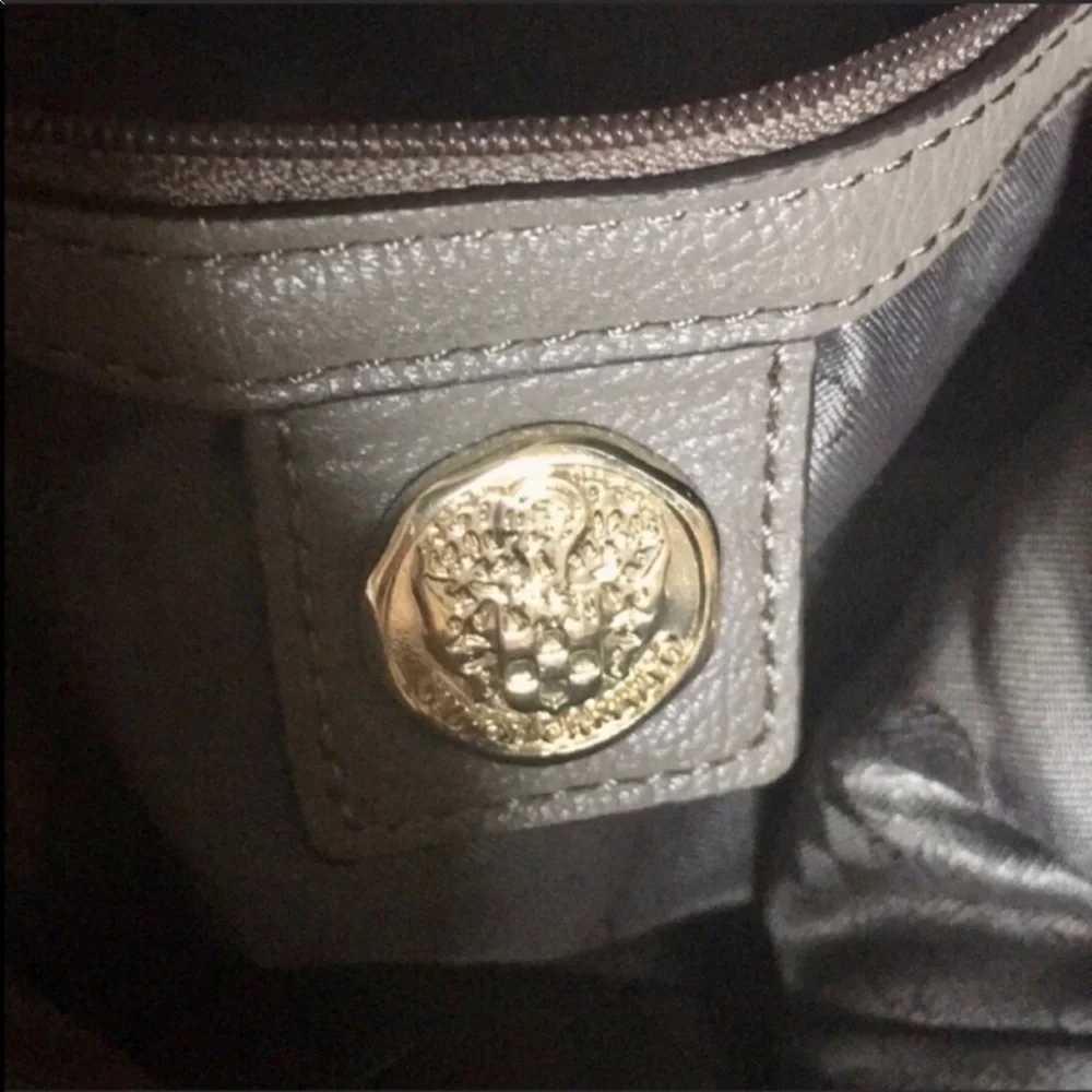 Vince Camuto toupe and metallic platinum hobo